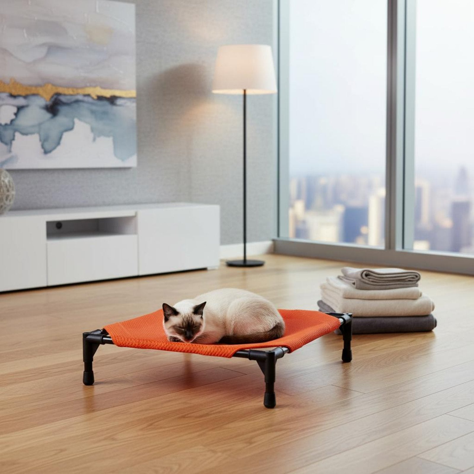 Elevated Dog Bed Foldable Raised Pet Cot Weather Resistant for Camping, Travel