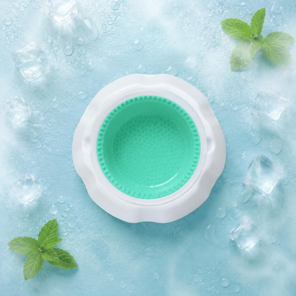 Round Pet Cooling Bowl Flared Base Cooling Pet Bowl Raised Rim for Drinking
