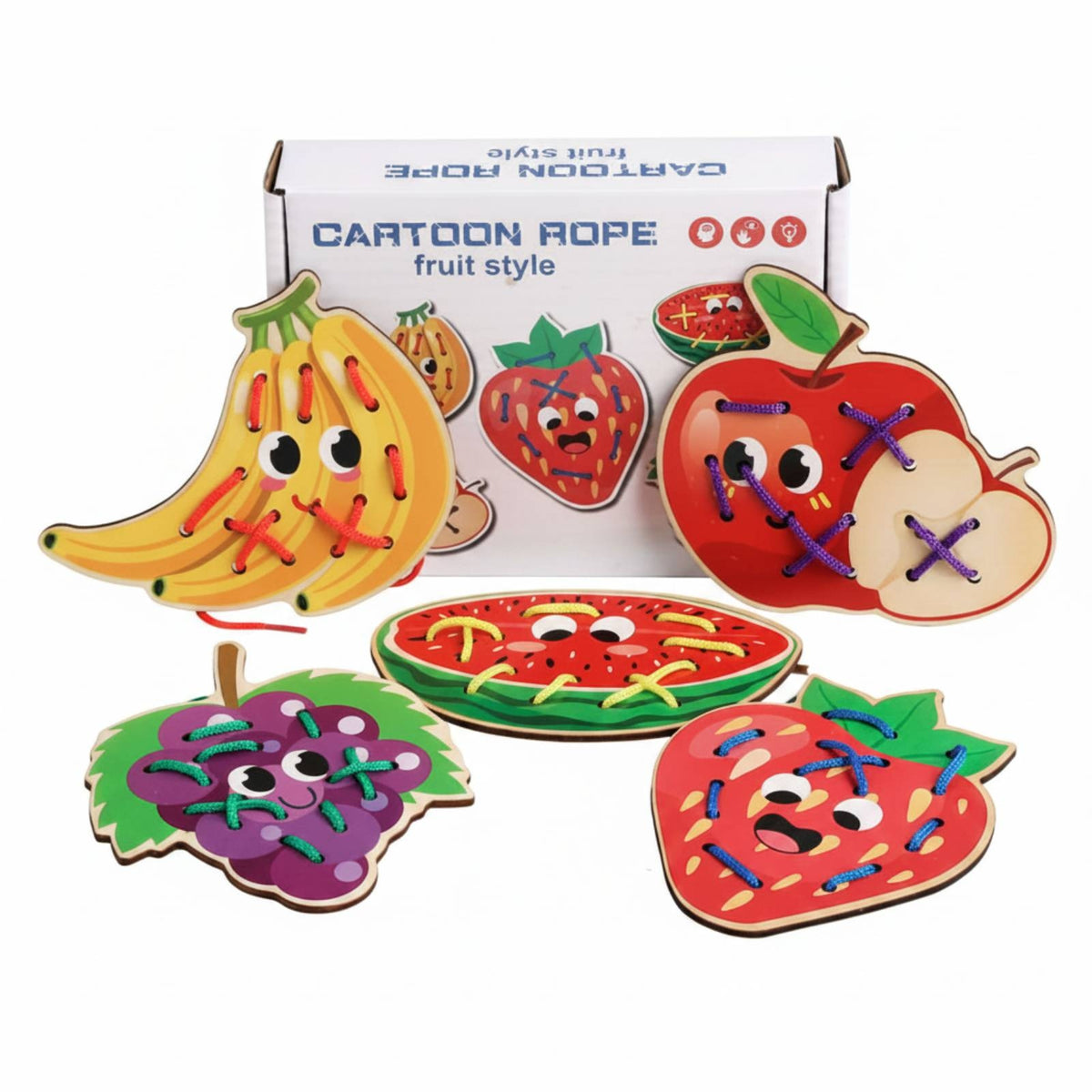 Rope Threading Game Rounded Edges Children's Activity Hand-Eye Coordination