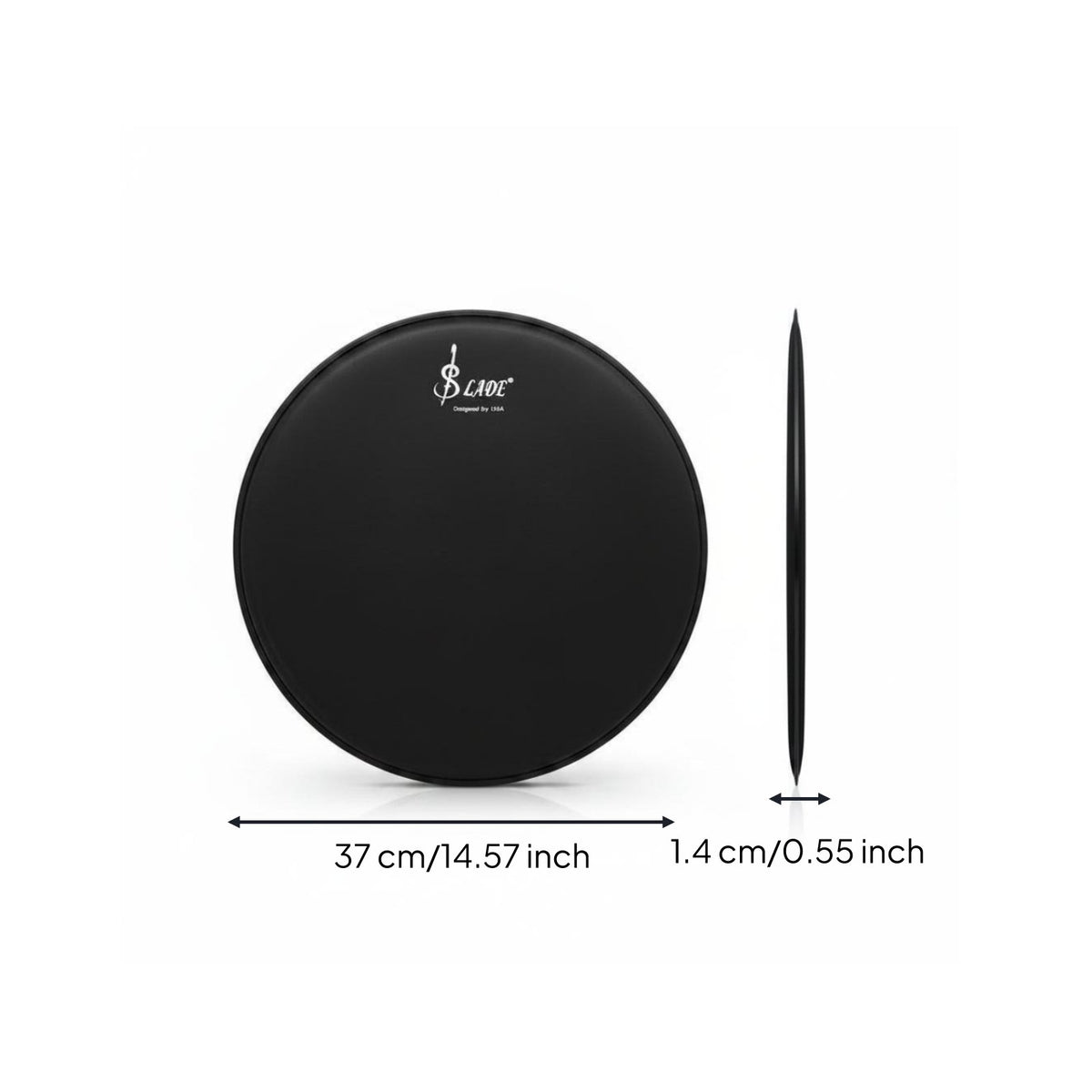14 Inch Jazz Drum Skin Wear Resistant 14 Inch Black Drum Head for Beginners