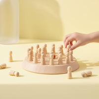 Wooden Peg Board Game Polished Small Toy Portable