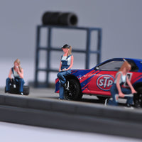 6 Pieces 1/64 Technician Figure Set Scene Display Technician Figure Set