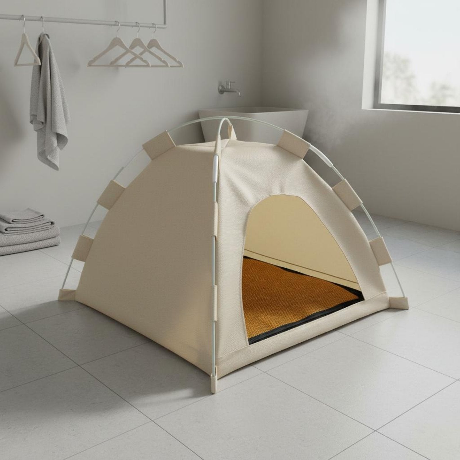 All Seasons Cat Tent House Washable Enclosed Pet Bed Breathable Foldable Cat Tent Stable Structure for Cats, Kittens, Travel, Camping