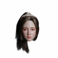 1/6 Female Head Piece Realistic Face Female Figure Head Braided Hair