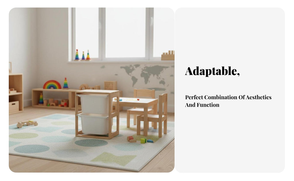 Solid Wood Construction Wooden Storage Cabinet with Bins Child-Centered Inspired Toy Organizer Child-Friendly Design children's Furniture Rounded Corners for Toddlers, Teachers, Parents, Playroom, Preschool, Kindergarten, Classroom