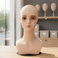Hairpiece Display Head Realistic Look Female Mannequin Head with Makeup Versatile Hairpiece Display for Retailers, Retail Store, Boutique