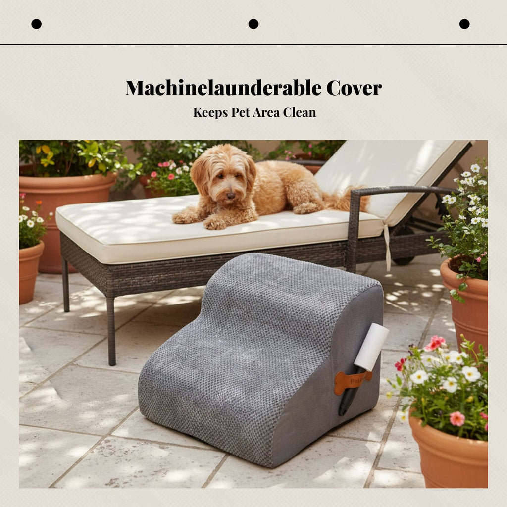 Dog Stairs, Pet Ramp for Puppy, firm Foam, Non-Slip, Sofa Couch Chair