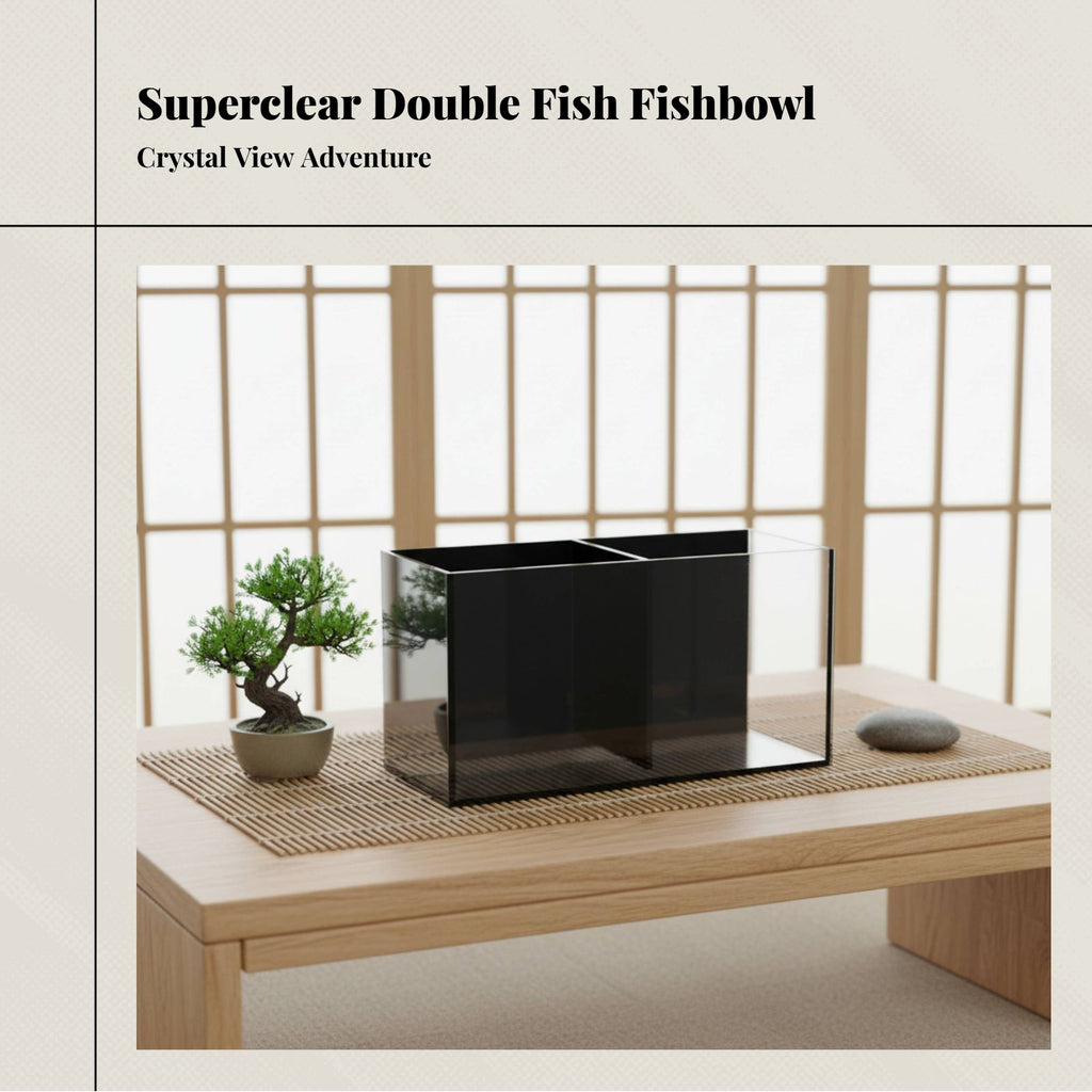 Black Back Glass Fish Bowl, Crystal Clear, Mini Desktop Aquarium, Office, Small Isolation Box
