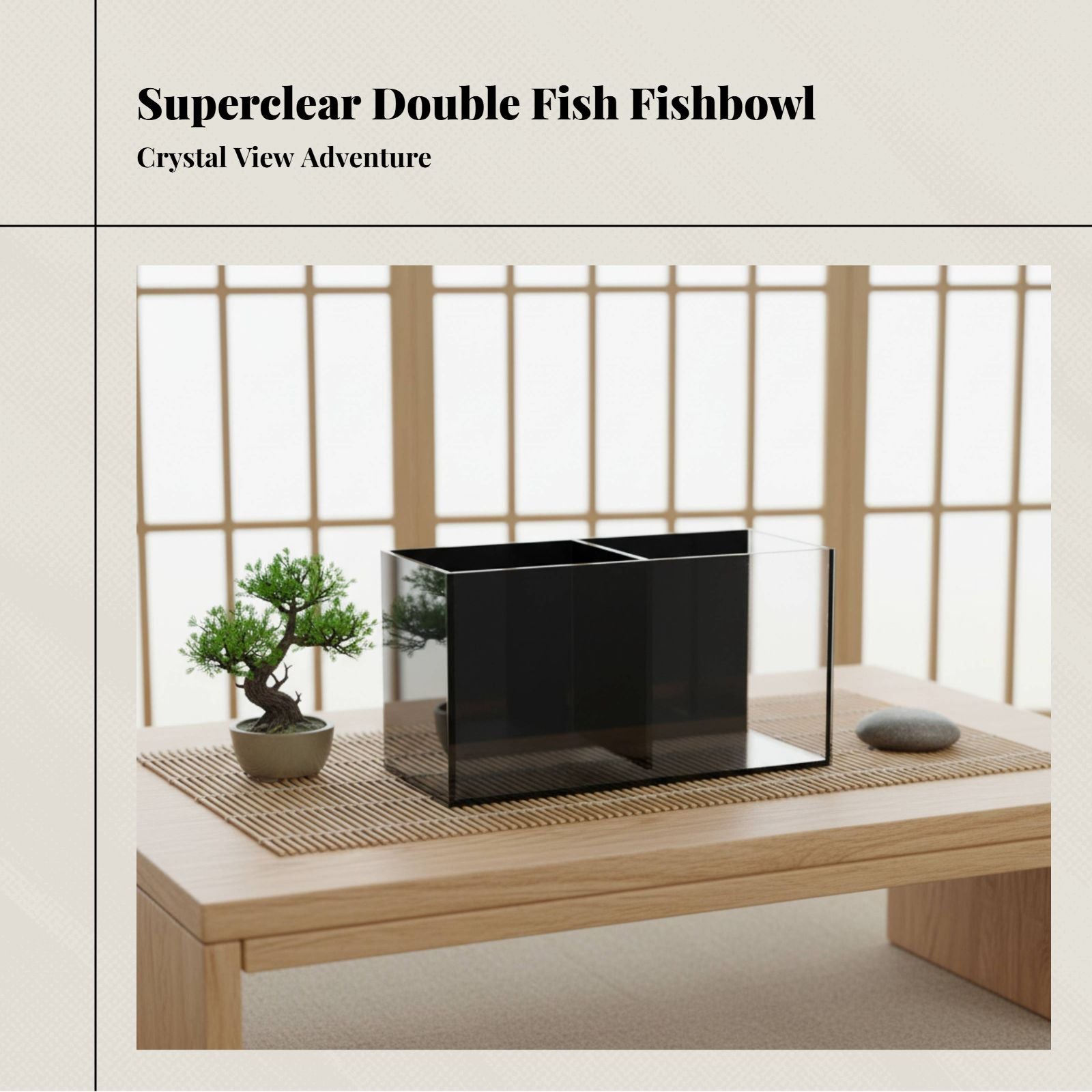 Black Back Glass Fish Bowl, Crystal Clear, Mini Desktop Aquarium, Office, Small Isolation Box