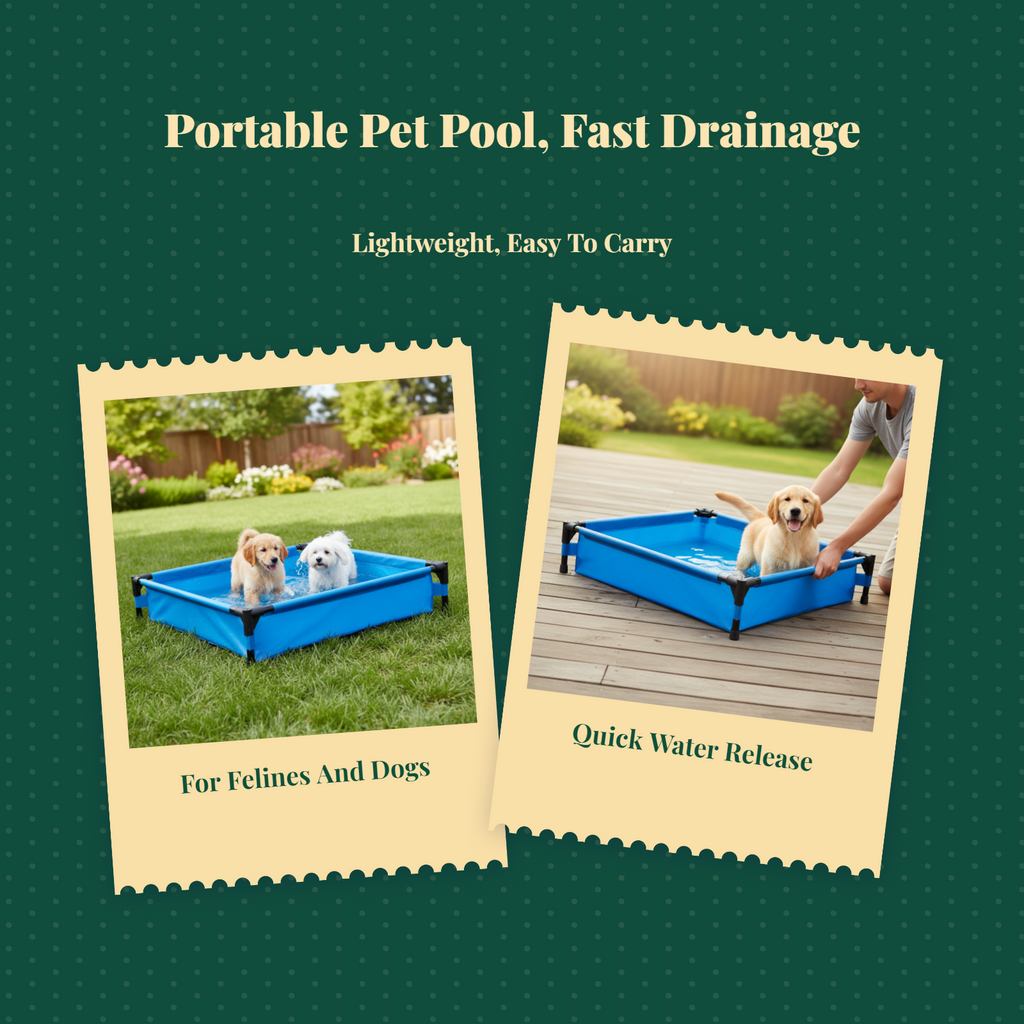 Foldable Pet Pool, Portable Dog Bath Tub, Outdoor Use