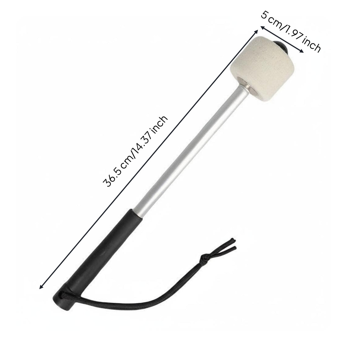 Marching Bass Drum Beater Lightweight Bass Drum Mallet Non-Slip Grip Musical Equipment for Procession