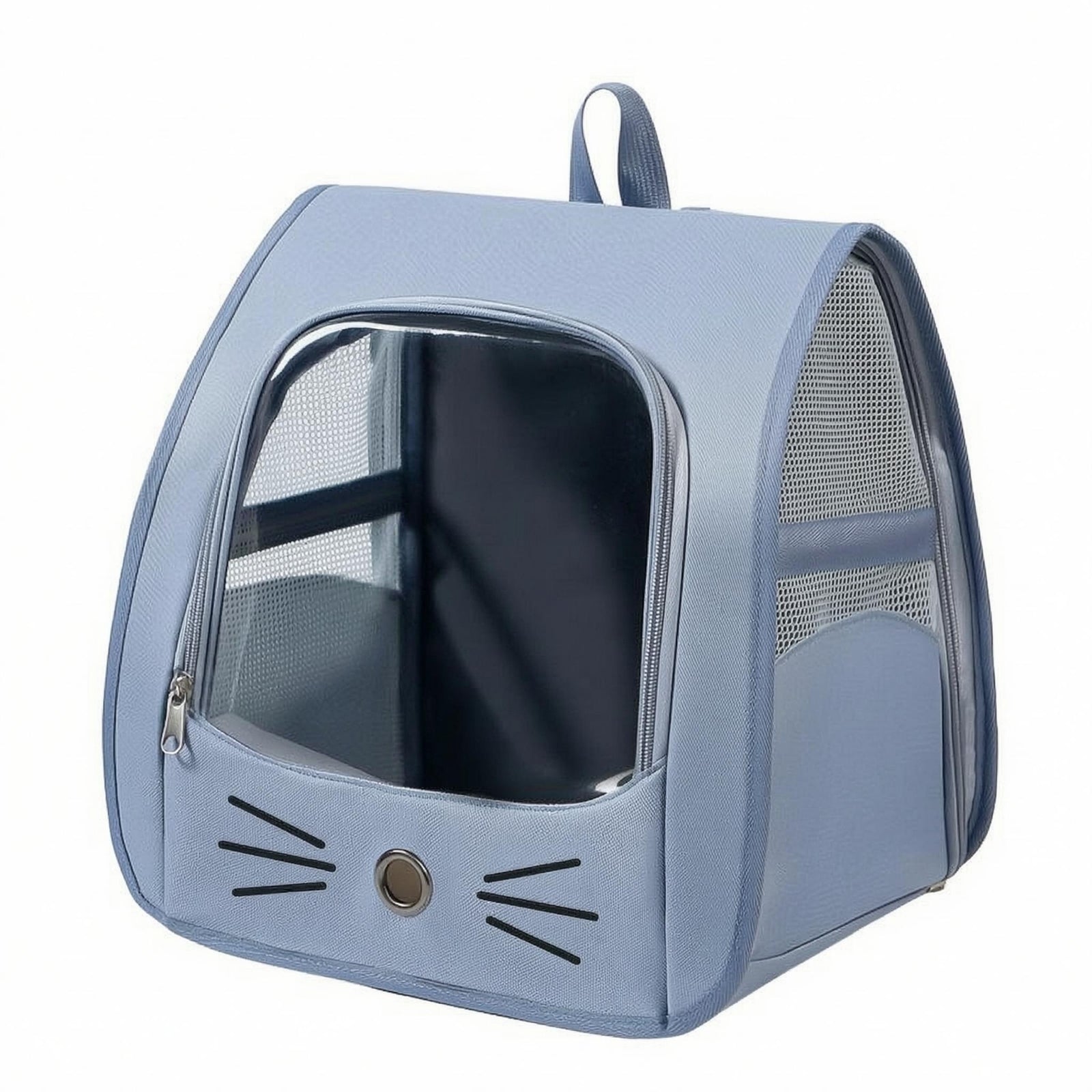 Cube Pet Carrier Ventilation Holes Cat Travel Backpack Chest Buckle