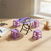 Miniature Folding Table and Chair Set Realistic Design for Playroom