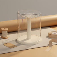Stackable Display Case Clear View Rotating Keychain Display Dustproof Transparent Hanging Charm Organizer for Desktop
