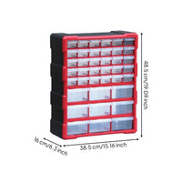 39-Drawer Cabinet Translucent Drawers 39-Drawer Organizer Removable Divider