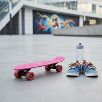 Multiple Colors 17 Inch Plastic Skateboard Lightweight & Portable Mini Cruiser Skateboard Ready to Ride Single Kicktail Board Non-Slip Deck for Beginners, Street Cruising, Commuting