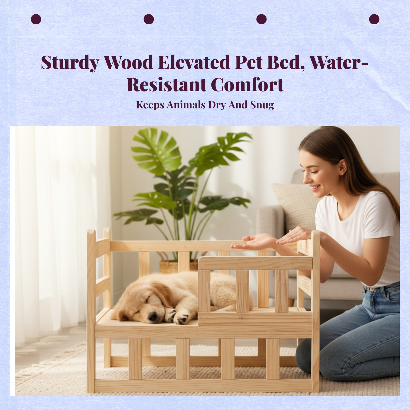 Elevated Cat Bed, Pet Cot, Washable, Calming, Indoor Pad
