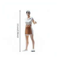 1:64 Scale Female Vendor Figure Lifelike Details Miniature Chef Model Handmade
