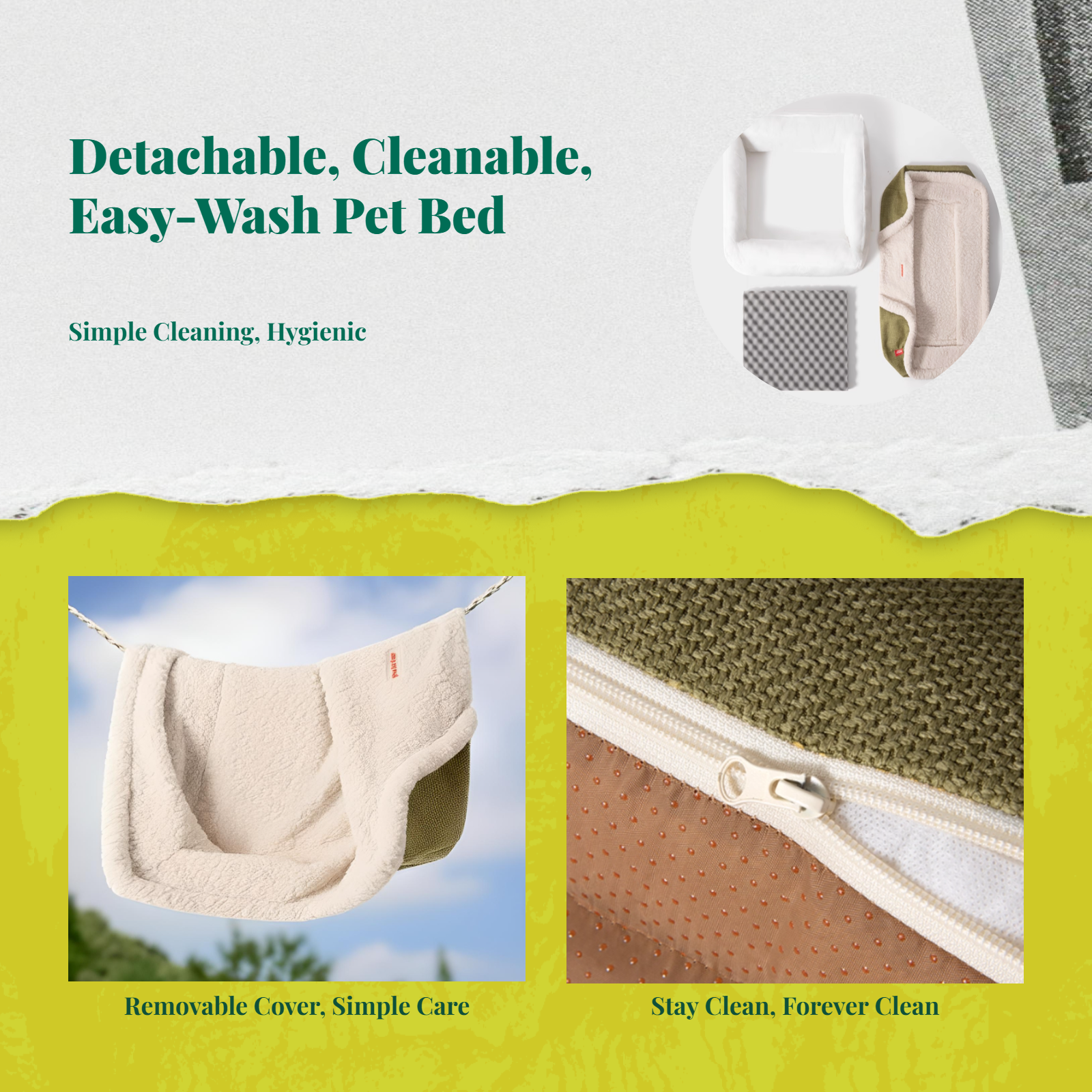 Plush dog bed with removable cover