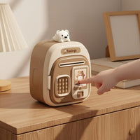 Cartoon Password Piggy Bank Large Capacity Kids Savings Realistic Secure Storage