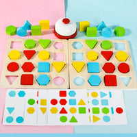 Two Player Geometric Battle Game Educational Shape Matching Block Game Problem-Solving Geometric Matching Toy for Preschoolers