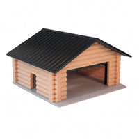 Parking Garage Model Gabled Roof Display Decor Gray Base