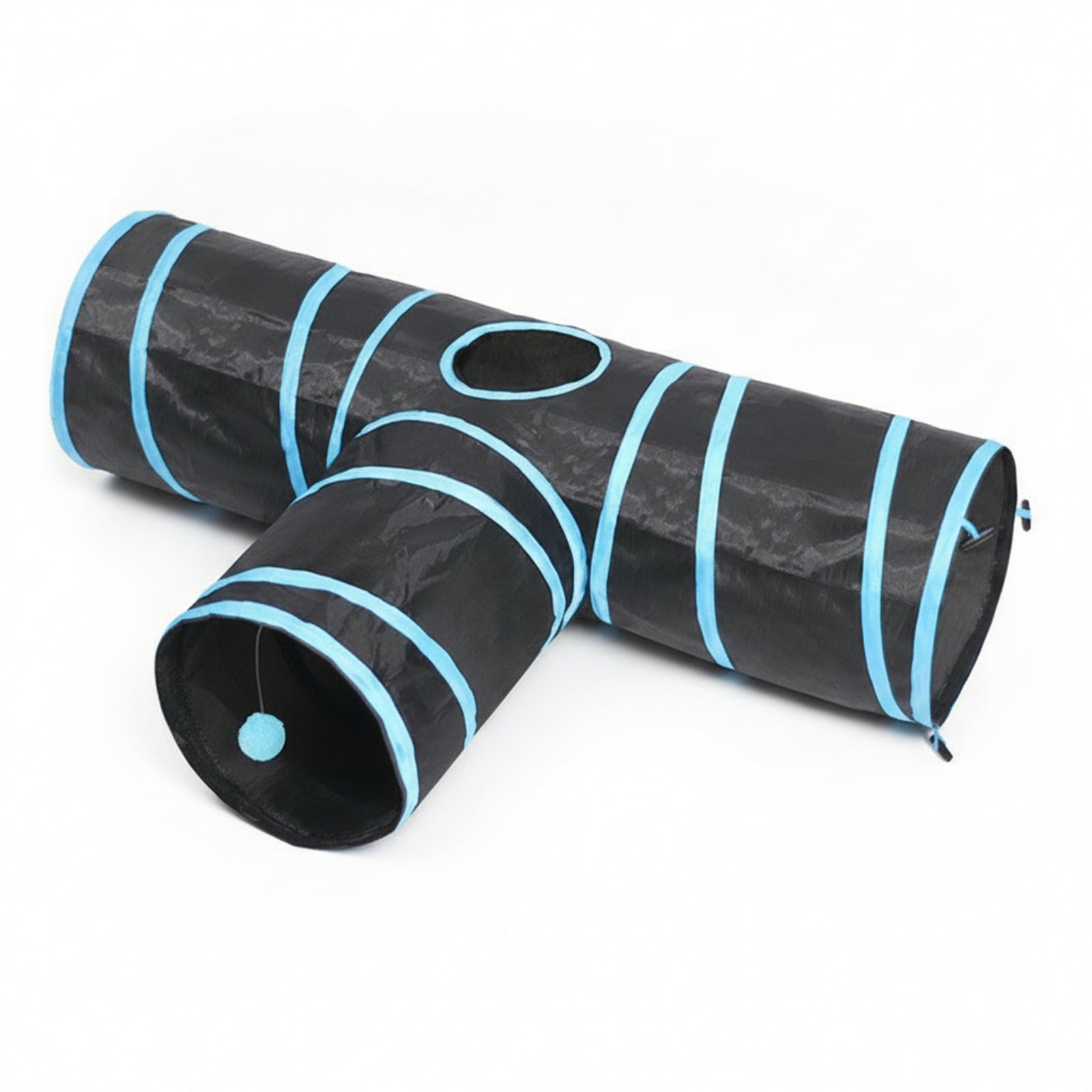 Foldable Cat Tube Springy Small Animal Tunnel Hanging Ball for Cats