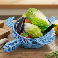 Cartoon Turtle Basket Versatile Blue Woven Basket Charm Design Household Storage for Desktop