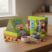 Chopstick Training Toy Educational Fine Motor Skill Toy Simulated Food Feeding Game for Young Children