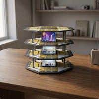 Octagonal Parking Garage Model Realistic Design 3 Tier Garage Model Display Collectible Parking Lot Diorama for Collection
