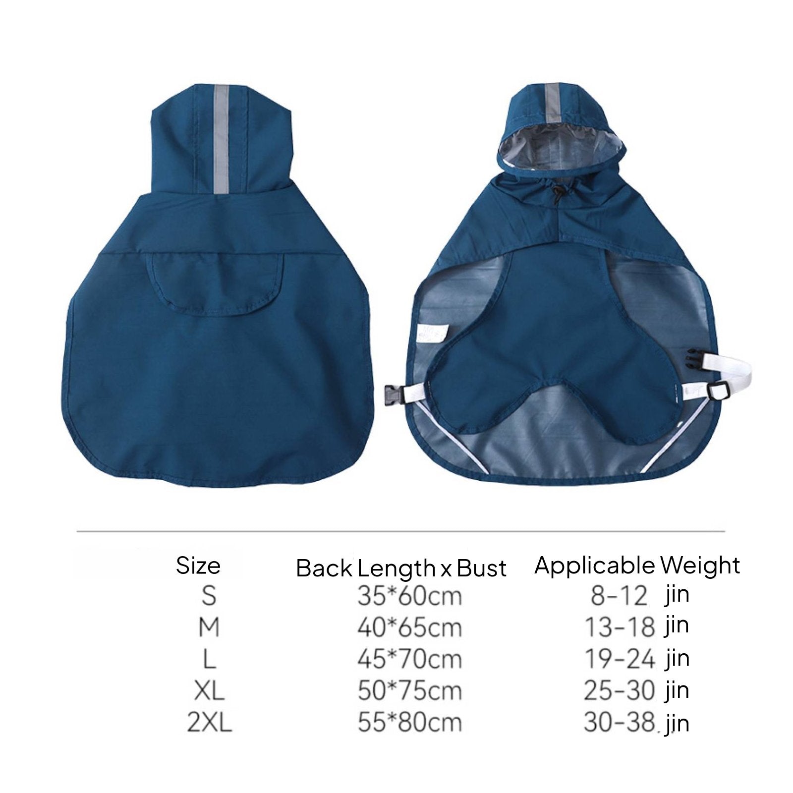 Clear Hood Dog Raincoat Portable Waterproof Dog Slicker Adjustable Straps