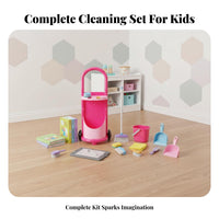 Kids Broom and Mop Set Role-Playing Fun Toy Cleaning Cart Set Educational Childrens Cleaning Tools for Girls, Young Children