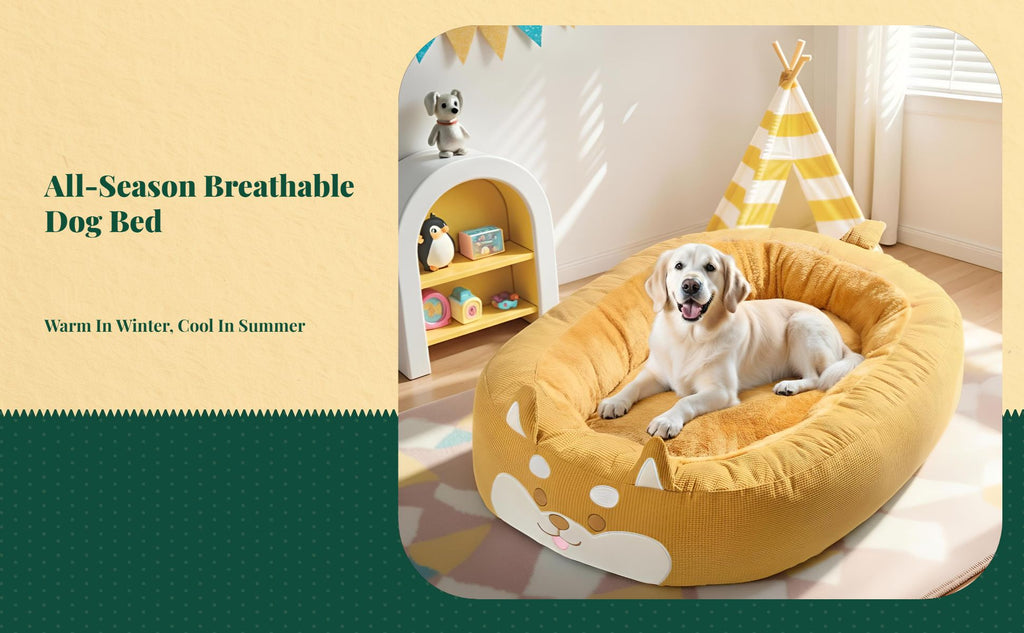Plush dog bed with removable cover
