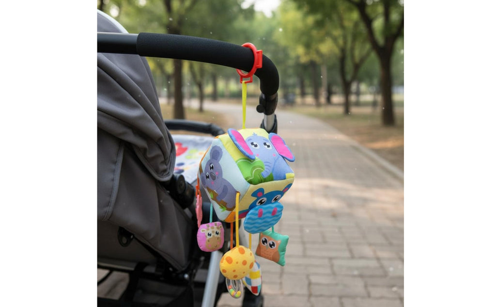 Baby Carriage Hanging Toy Teether Activity Cushioned Travel Friendly