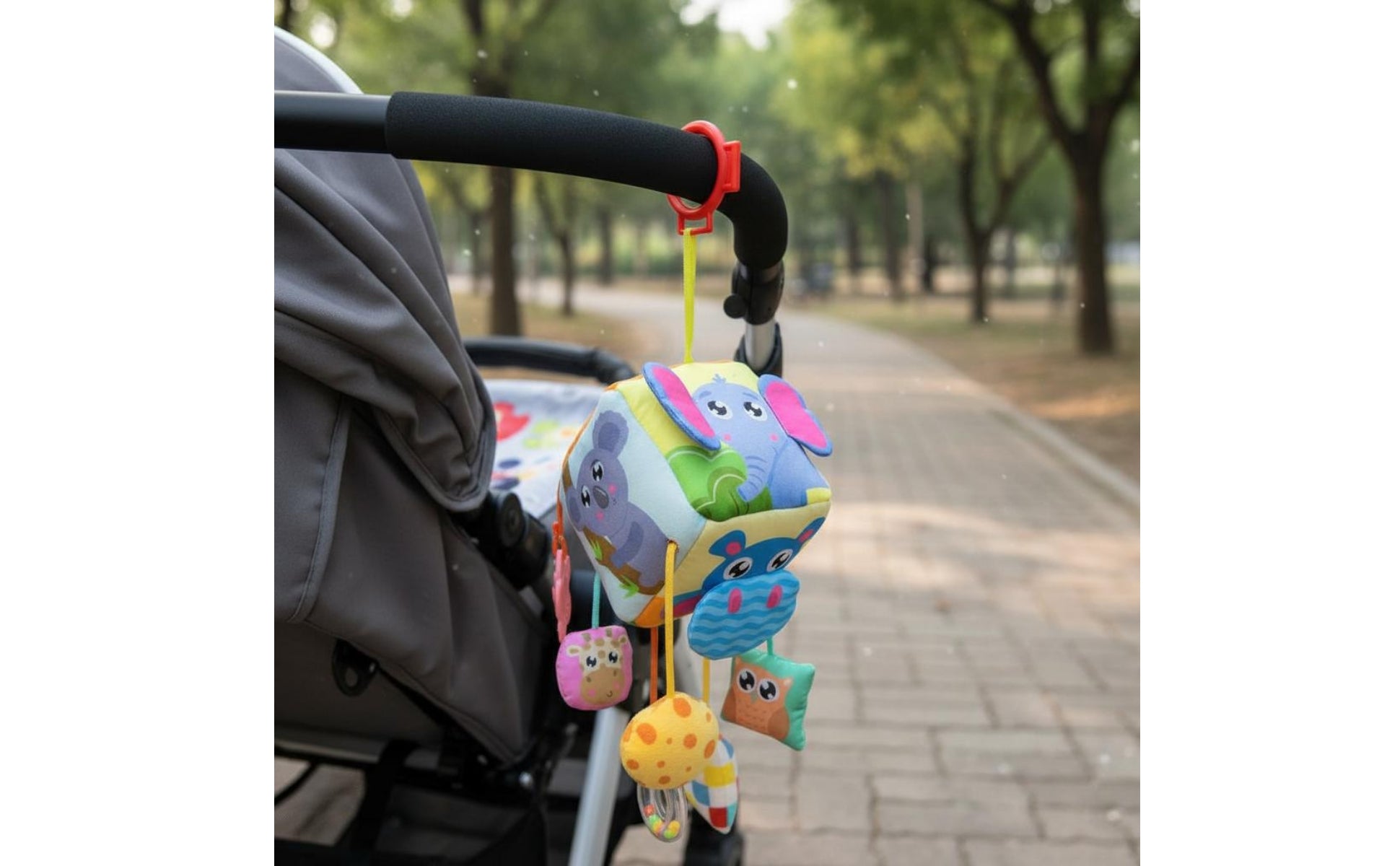 Baby Carriage Hanging Toy Teether Activity Cushioned Travel Friendly