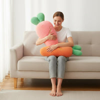 Carrot Stuffed Toy Huggable Carrot Shaped Pillow Creative Design Stuffed Animal for Kids, Girls, Bedroom, Nursery, Playroom