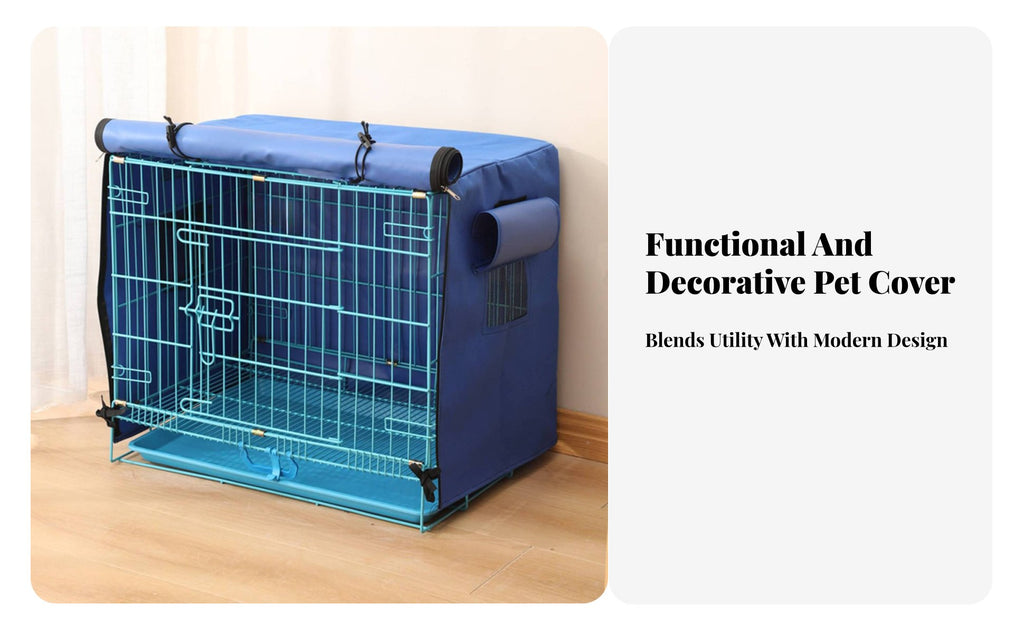 Insulated Kennel Cover Breathable Window Dog Crate Weather Cover Zipper Closure