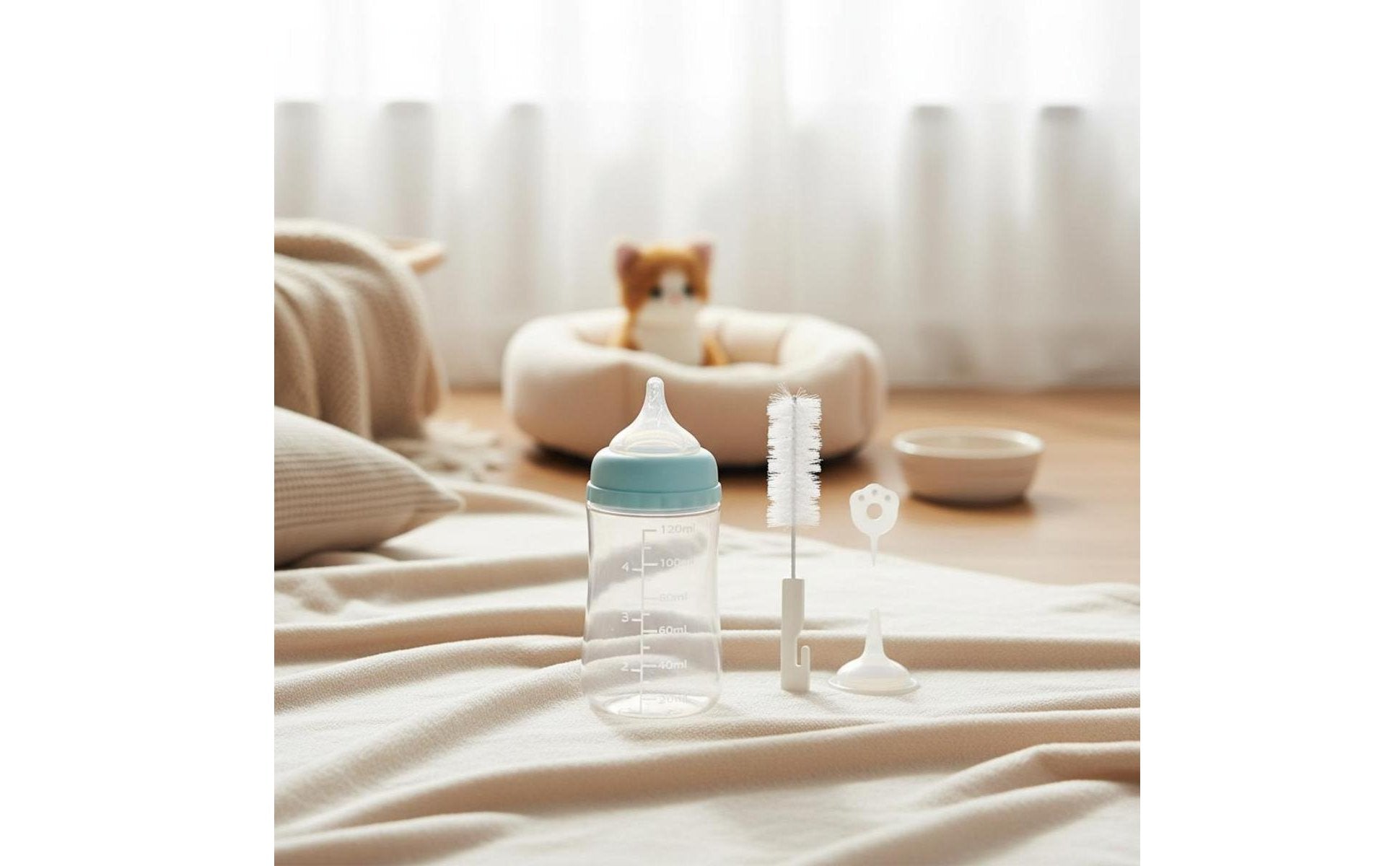 Puppy Milk Feeder Bottle Easy to Clean Silicone Feeding Nipple Reusable