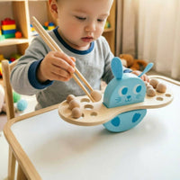 Rabbit Bead Picking Toy Wood Concentration Training Toy Counting