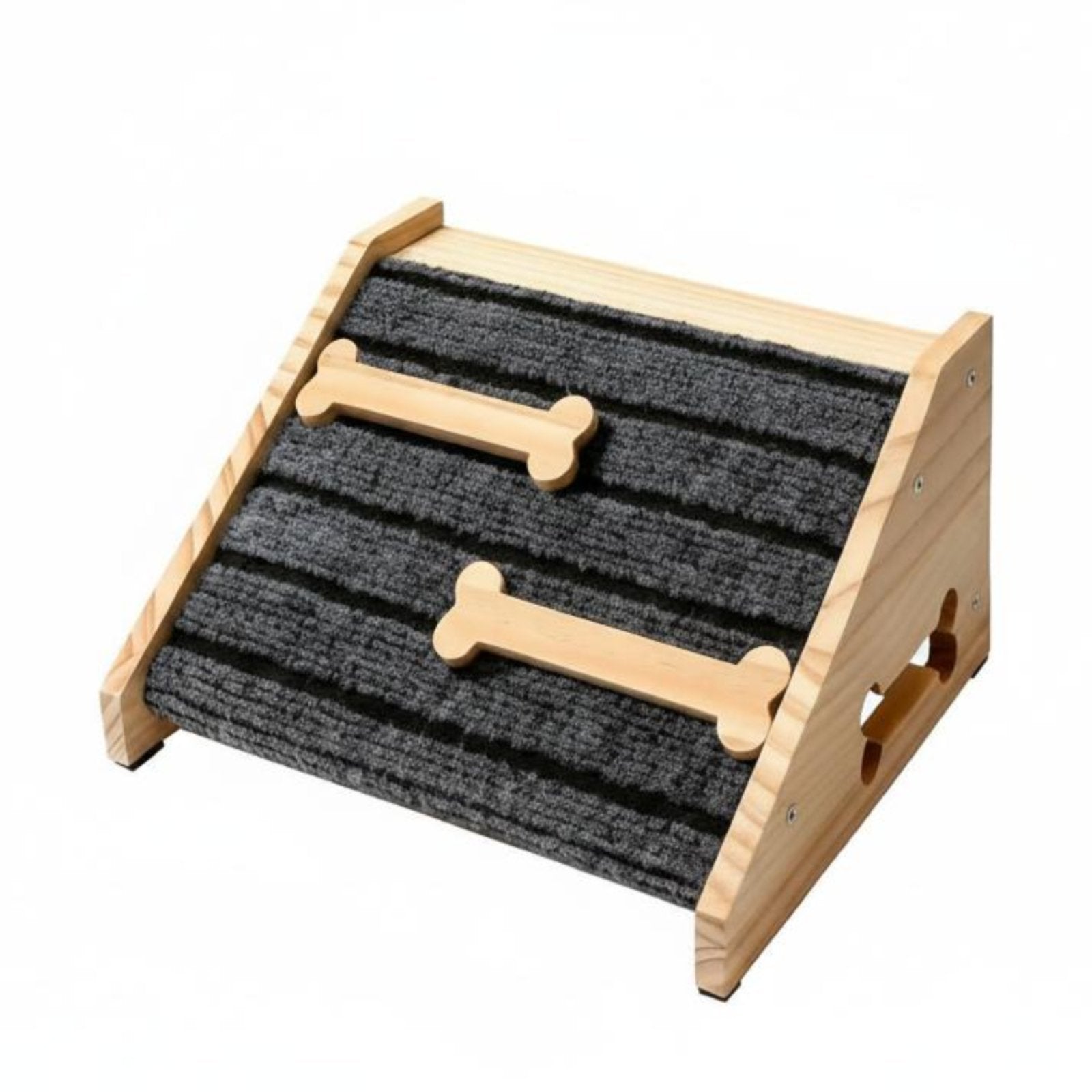 Wooden Dog Stair Ramp Gentle Slope Carpeted Pet Step Ramp Reduces Strain