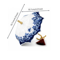 Blue and White Tea Filter Decorative Umbrella Tea Strainer Handmade Look