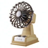 USB Rechargeable Fan Compact Retro Desk Fan Round Grille for Office, Dorm Room