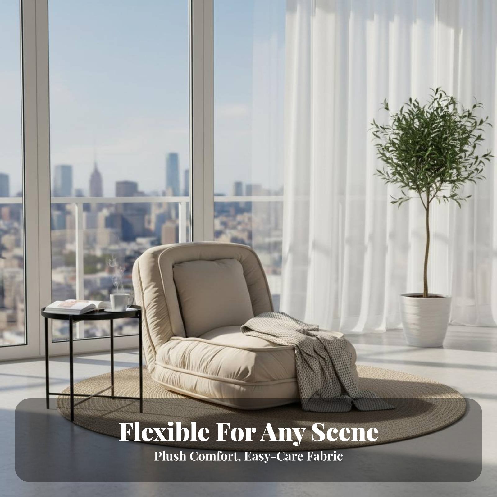 Human-Sized Pet Bed Foldable Stress Sign Lazy Sofa Adjustable Backrest Space-Saving for Two People, Stu Stress Nts, Balcony