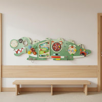 Dinosaur Wall Busy Board Educational Dinosaur Busy Board Interactive Wood Wall Activity Center for Preschoolers, Kids, Kindergarten, Playroom, Nursery