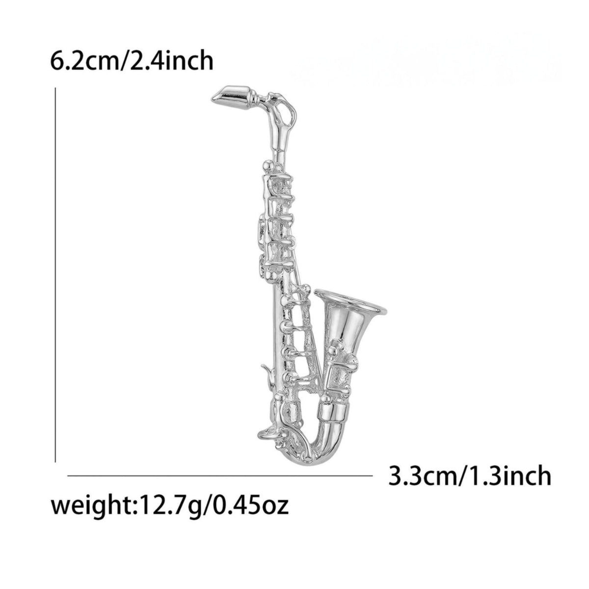 Saxophone Brooch Miniature Accessory Flared Bell