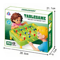 2-in-1 Table Game Portable Soccer and Hockey Game Green