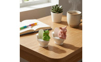 Sitting on Toilet Figurine Funny Desktop Novelty Ornament Solid-Looking for Car