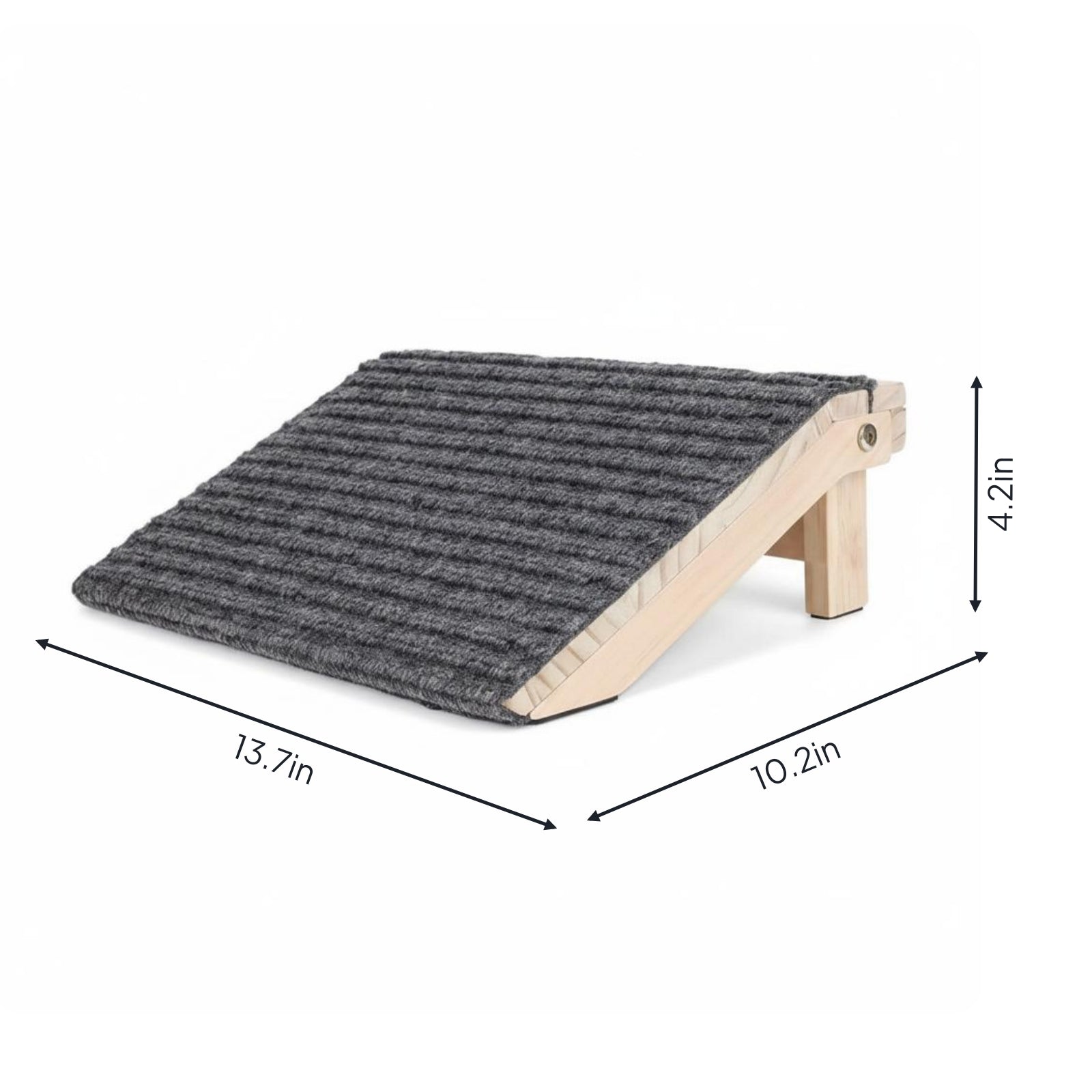 Foldable Dog Ramp Ribbed Textile Wooden Pet Ramp Wedge-Shaped Wooden Pet Steps for Small Dogs, Elevated Areas