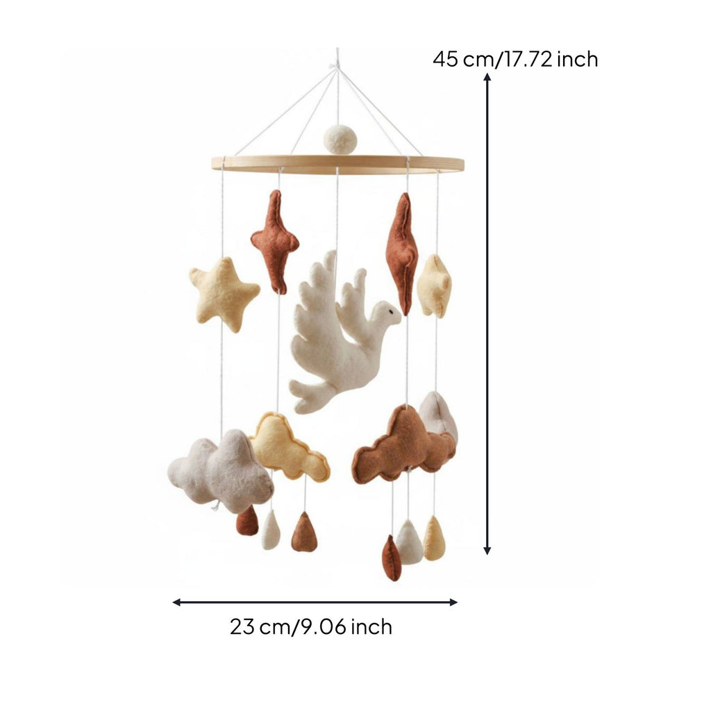 Felt Crib Mobile Nordic Design Nursery Hanging Toy Soothing for Newborns