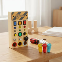 Wooden Busy Board Fine Movement Skills Development Child Switch Board for Travel